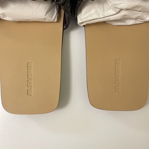 Jil Sander Women’s Slides Gathered Leather Tripon Black size EU 39.5/US 9.5 New - Picture 9 of 9